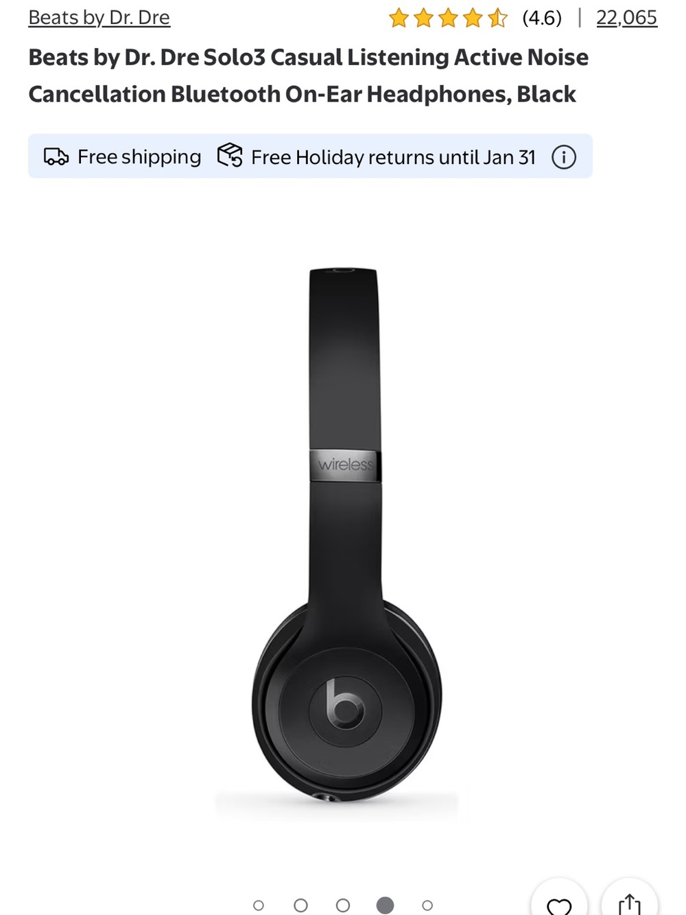 Beats by Dre Solo3 Wireless On-Ear Headphones - Black